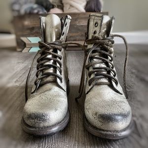 Freebird Silver Manchester Combat Boots 